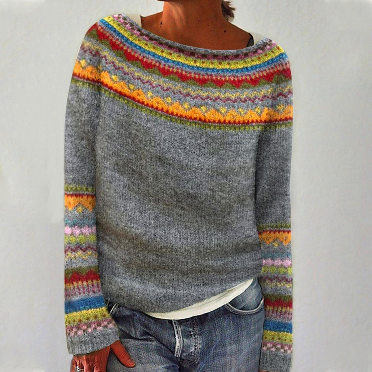 Pierina - Jesienny sweter retro