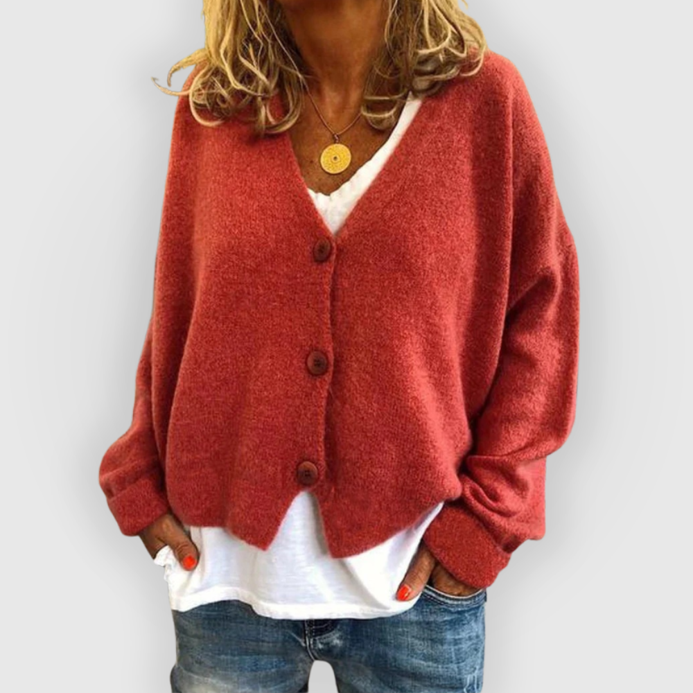 Nalaya | Luźny kardigan z dekoltem w kształcie litery V