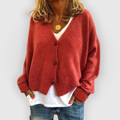 Nalaya | Luźny kardigan z dekoltem w kształcie litery V